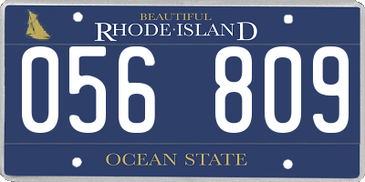 RI license plate 056809