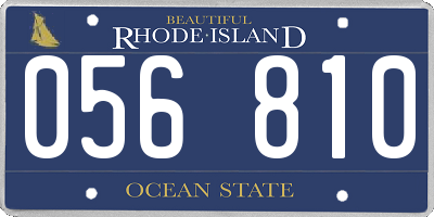 RI license plate 056810