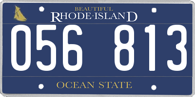 RI license plate 056813
