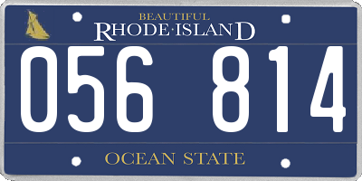 RI license plate 056814
