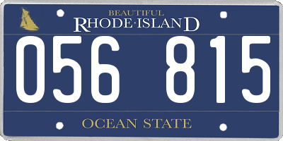 RI license plate 056815