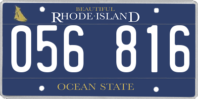 RI license plate 056816