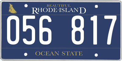 RI license plate 056817