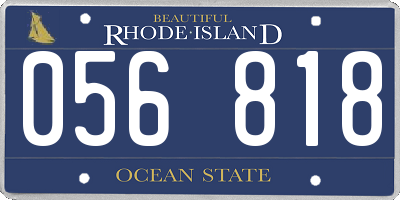 RI license plate 056818