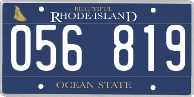 RI license plate 056819