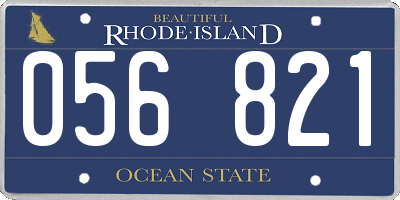 RI license plate 056821