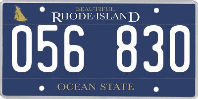 RI license plate 056830