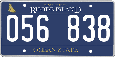 RI license plate 056838