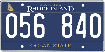 RI license plate 056840