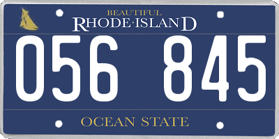 RI license plate 056845