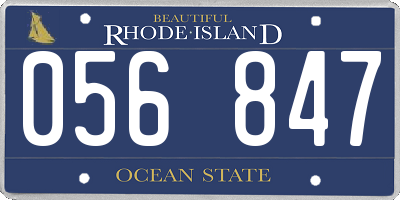 RI license plate 056847