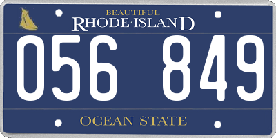 RI license plate 056849