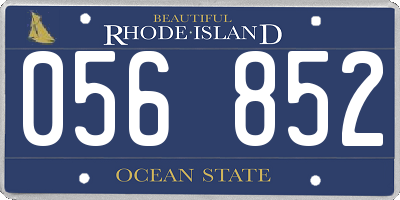 RI license plate 056852