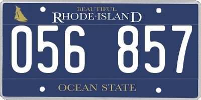 RI license plate 056857