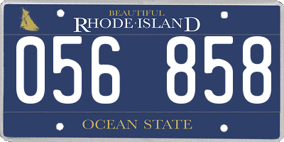 RI license plate 056858