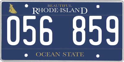RI license plate 056859
