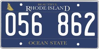RI license plate 056862