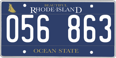 RI license plate 056863