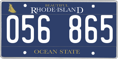 RI license plate 056865