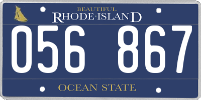 RI license plate 056867