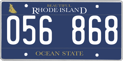 RI license plate 056868