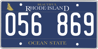 RI license plate 056869