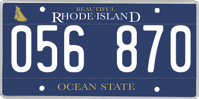 RI license plate 056870