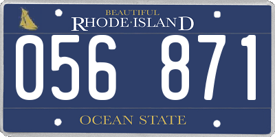 RI license plate 056871