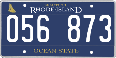 RI license plate 056873
