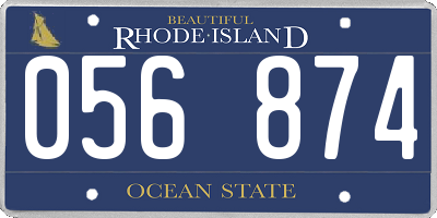 RI license plate 056874