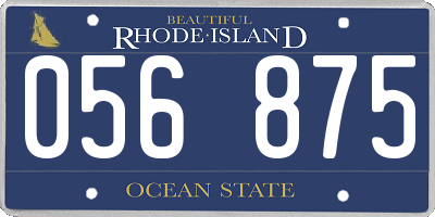 RI license plate 056875