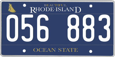 RI license plate 056883