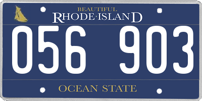 RI license plate 056903