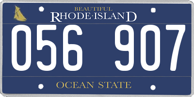 RI license plate 056907
