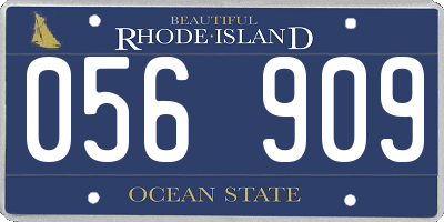 RI license plate 056909