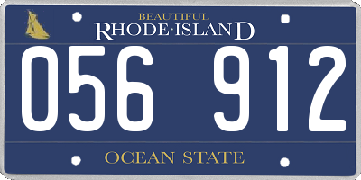 RI license plate 056912