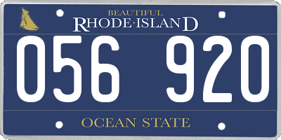 RI license plate 056920