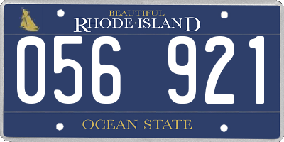 RI license plate 056921