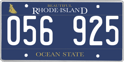RI license plate 056925