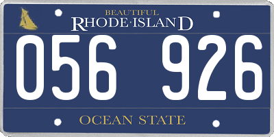 RI license plate 056926
