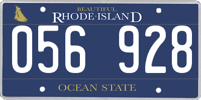 RI license plate 056928