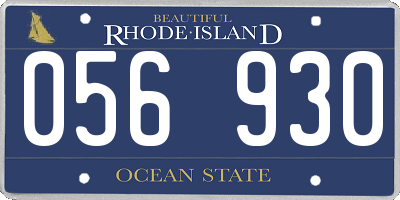 RI license plate 056930