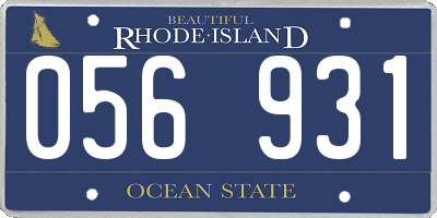 RI license plate 056931