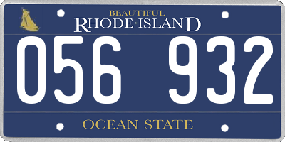 RI license plate 056932