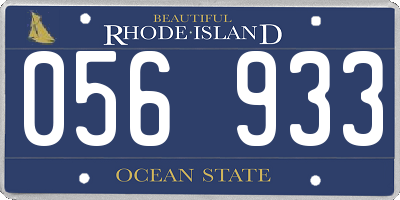 RI license plate 056933