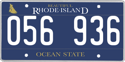 RI license plate 056936