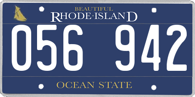 RI license plate 056942