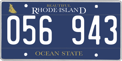 RI license plate 056943