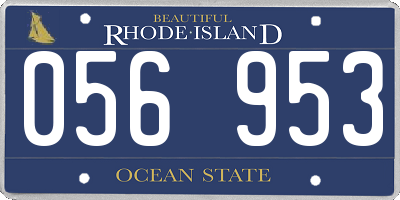 RI license plate 056953