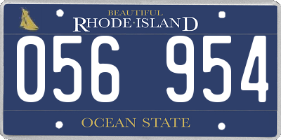 RI license plate 056954